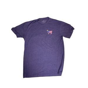 GOAT USA Navy Blue Performance T-Shirt Men Medium Athletic Golf Moisture Wicking
